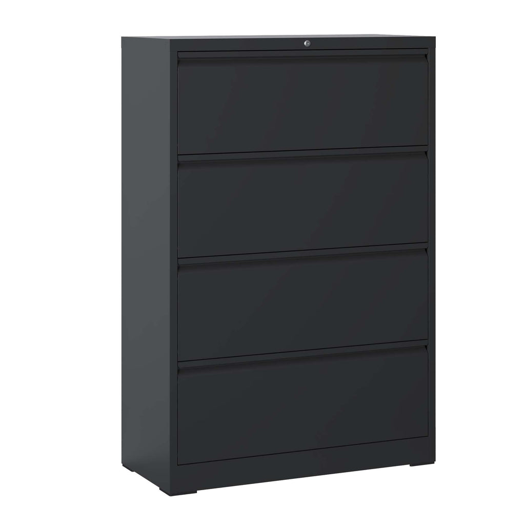 Premium Drawer Metal Lateral File Cabinet with Lock - Black or White