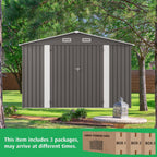 Outdoor Storage Shed with Lockable Doors - Dark Gray