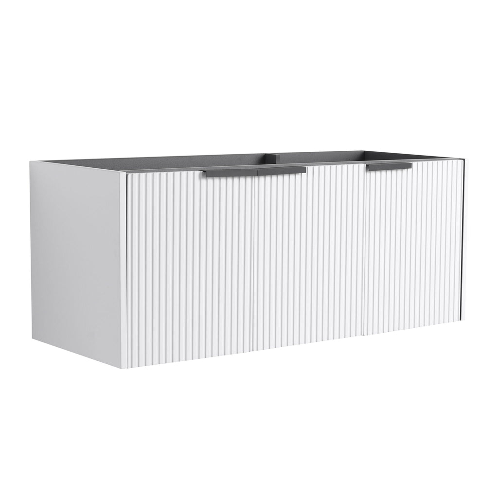 Contemporary Wall Mounted Bathroom Vanity with Soft Close Doors - Wood