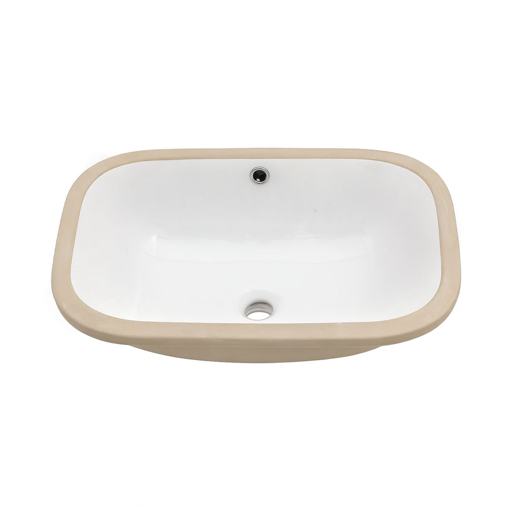 Modern Ceramic Undermount Bathroom Sink with Overflow - White or Black