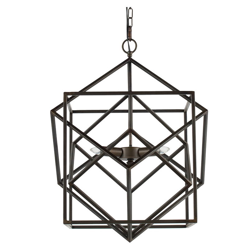 3 Light Metal Chandelier with Adjustable Chain