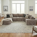 Modular Cloud Sectional Sofa Set with Deep Seating - Choose Beige, Dark Gray, or Dark Brown