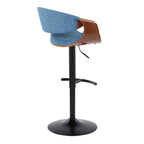 Mid Century Modern Adjustable Barstool Set with Swivel and T Footrest - Multiple Colors