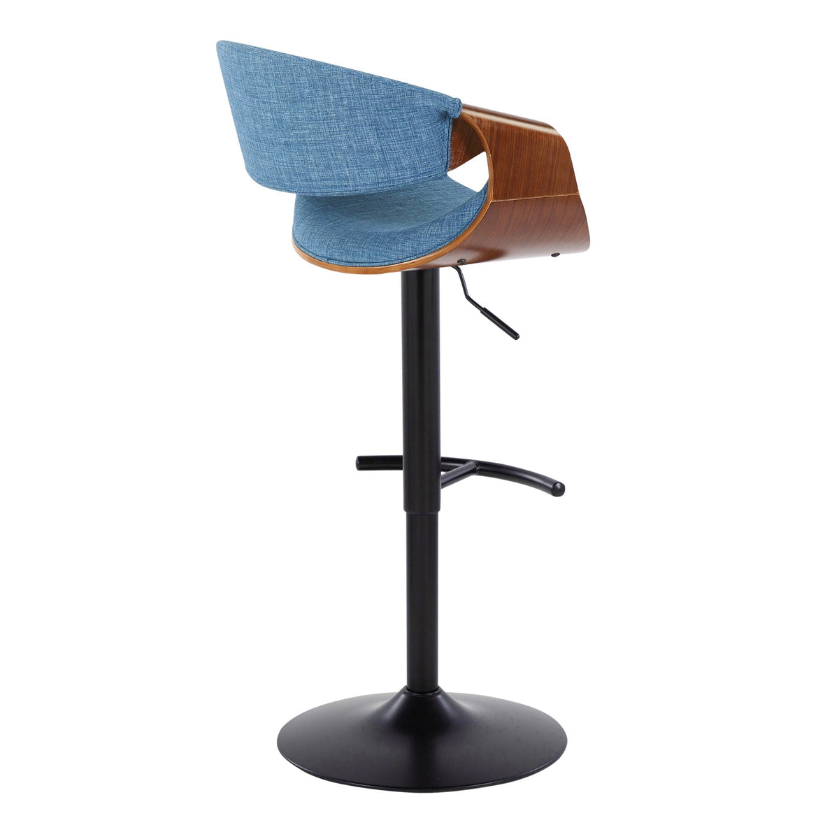 Mid Century Modern Adjustable Barstool Set with Swivel and T Footrest - Multiple Colors