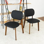 Kelsey Stylish Dining Chair Set of 2 with Solid Wood Construction - Black or Light Brown