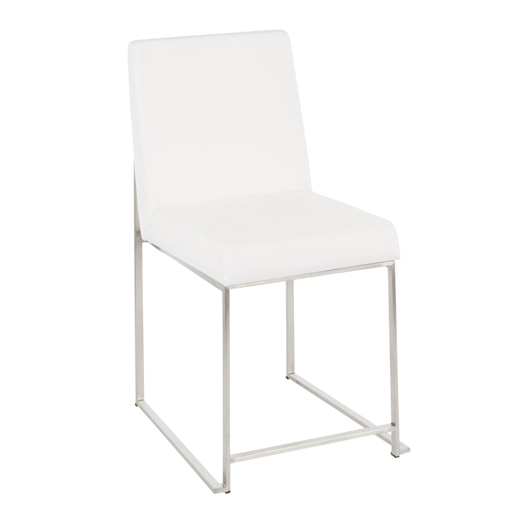 Fuji Contemporary High Back Dining Chair Set with Upholstered Seat - Multiple Colors