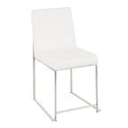 Fuji Contemporary High Back Dining Chair Set with Upholstered Seat - Multiple Colors