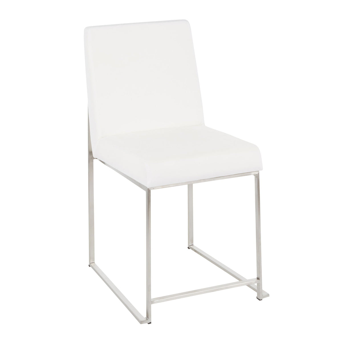 Fuji Contemporary High Back Dining Chair Set with Upholstered Seat - Multiple Colors