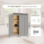 Gray Shaker Solid Wood Wall Cabinet with Soft-Close Doors - Gray