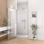 Semi-Frameless Circular Pivot Shower Door with Soft-Close Magnetic Seal - Chrome
