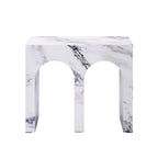 Fritzy Engineered Stone Console Table with Waterproof Faux Marble Surface - Gray or White