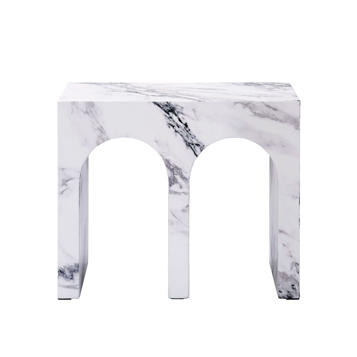 Fritzy Engineered Stone Console Table with Waterproof Faux Marble Surface - Gray or White