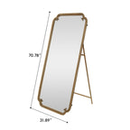 Full Length Mirror With Stand - Antique Gold Floor Mirror for Bedroom