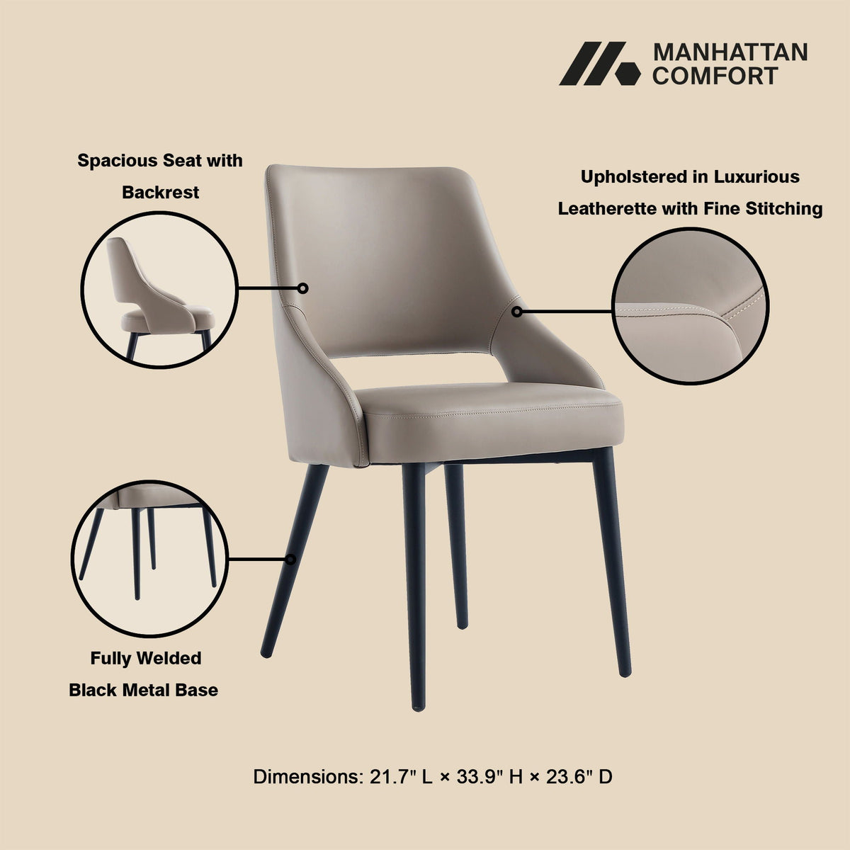 Tremont Dining Chair with Steel Frame - Multiple Colors