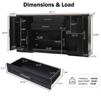 63" Farmhouse Barn Door Storage Cabinet with Drawers - Rustic MDF Sideboard