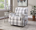 Gray and White Swivel Glider Chair with Side Pocket - Patli Collection
