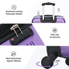 3 Piece Hardside Spinner Luggage Set with TSA Lock - Blue, Purple, Pink, Beige