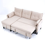 Reversible Chaise Sleeper Sectional Sofa with Storage - Cotton-Linen Upholstery