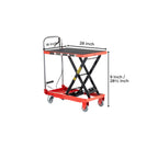 Hydraulic Lift Table Cart with 500 Lbs Load Capacity - Red / Black