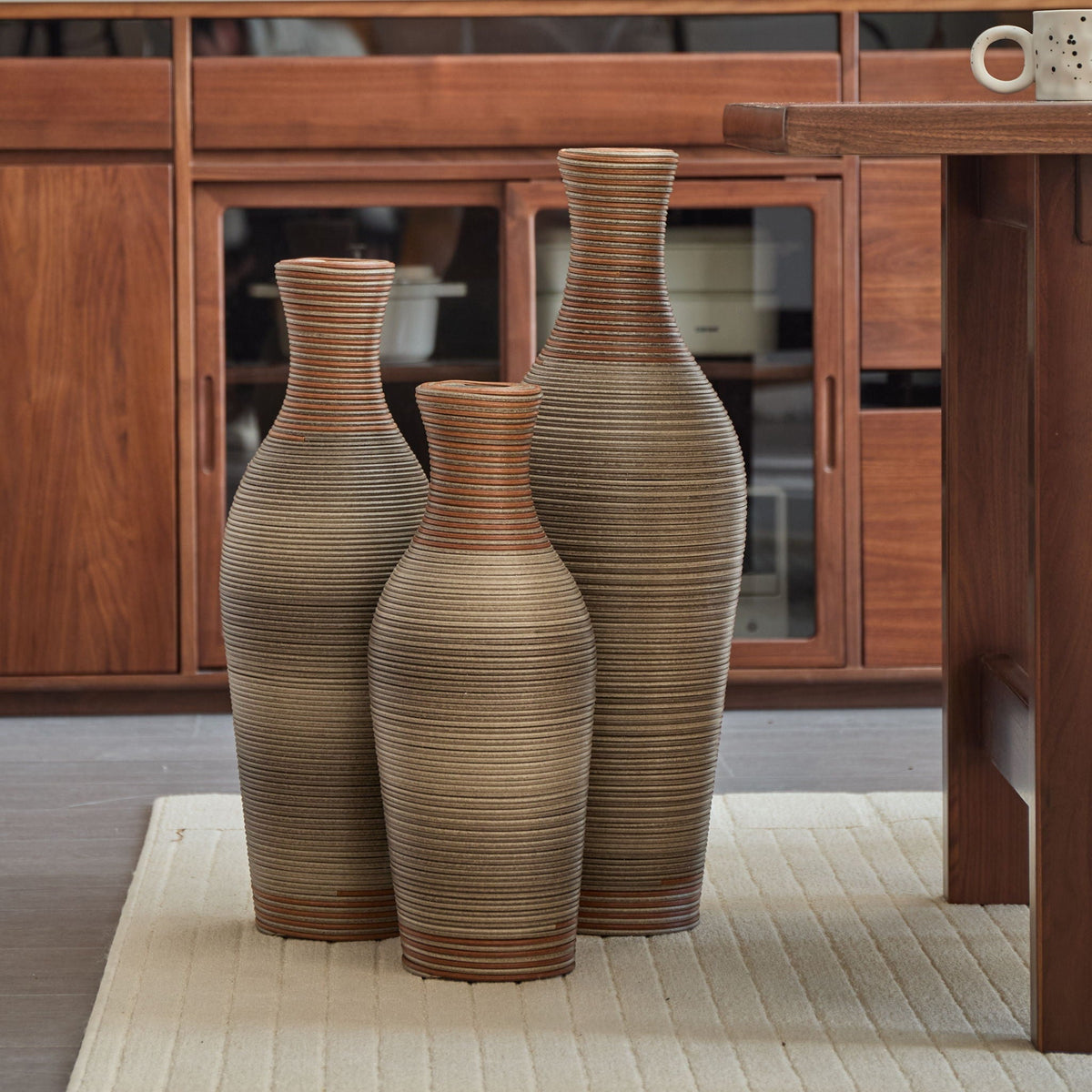 Classic And Neat Floor Vase with High Independent Stand - Multiple Colors