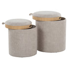 Contemporary Nesting Ottoman Set with Flip Tray Top - Multiple Colors