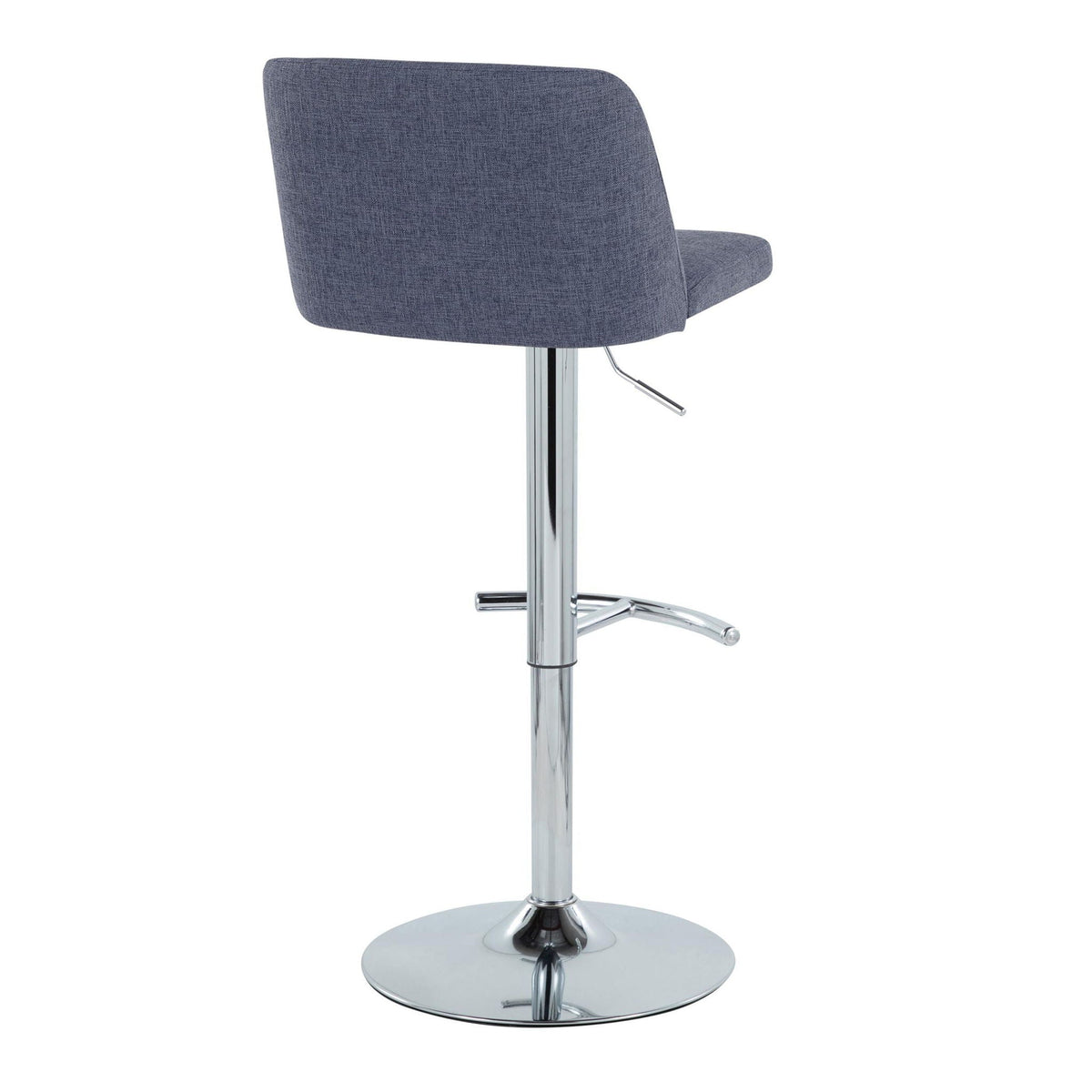 Contemporary Adjustable Barstool Set with Swivel & Rounded T Footrest - Multiple Colors