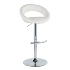Contemporary Adjustable Barstool Set with Swivel and Rounded T Footrest - White or Black