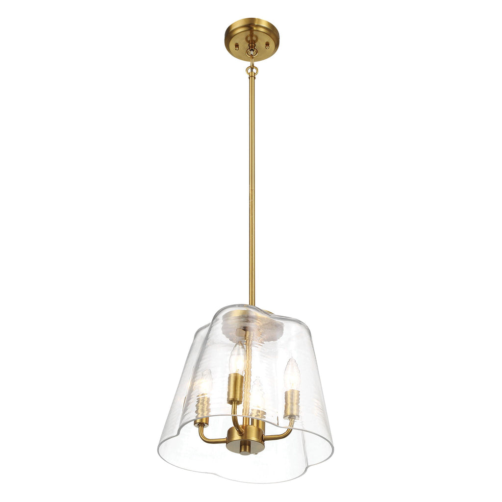Soiree 4 Candle Lights Pendant with Metal Frame - Gold or Black