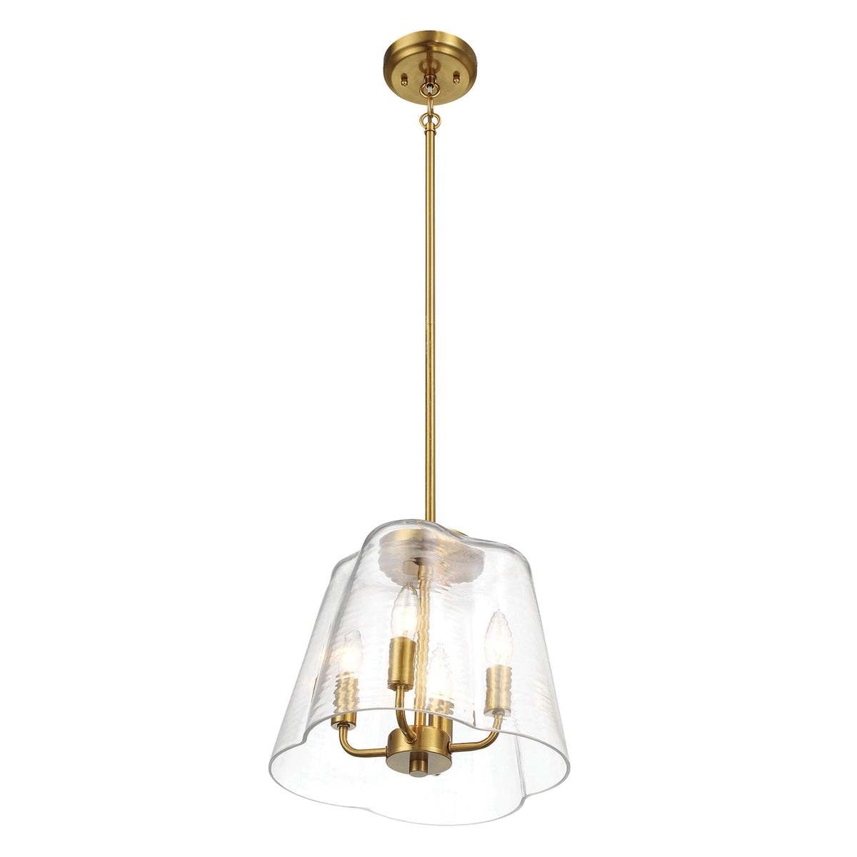 Soiree 4 Candle Lights Pendant with Metal Frame - Gold or Black