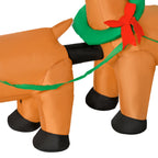 8ft Christmas Inflatable Santa Claus with Sleigh and LED Lights - Red