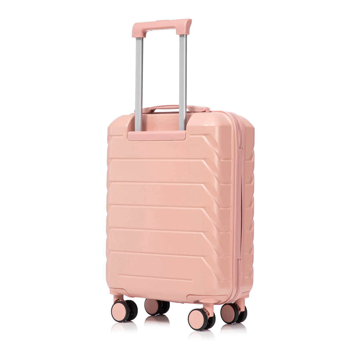 ABS 2-Piece Luggage Set with Spinner Wheels and Combination Lock - Pink