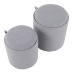 Contemporary Nesting Ottoman Set with Flip Tray Top - Multiple Colors