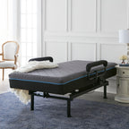 Adjustable Sleep To Stand Bed with Lift Assist and Memory Foam Mattress - Dark Gray