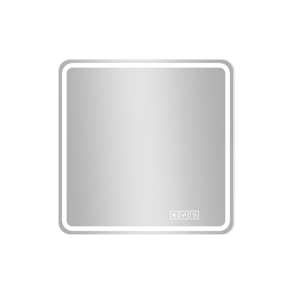 LED Bathroom Mirror with Anti-Fog and Tri-Color Lighting - Pearl Silver