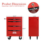 Rolling Metal Tool Chest with 4 Drawers - Red & Black