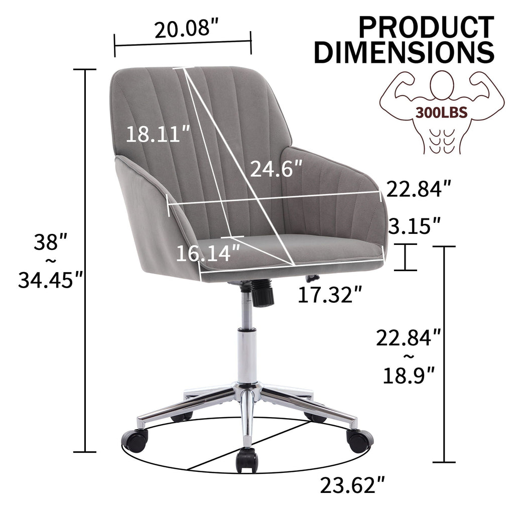 Adjustable Ergonomic Office Chair with Swivel Backrest Seat - Multiple Colors