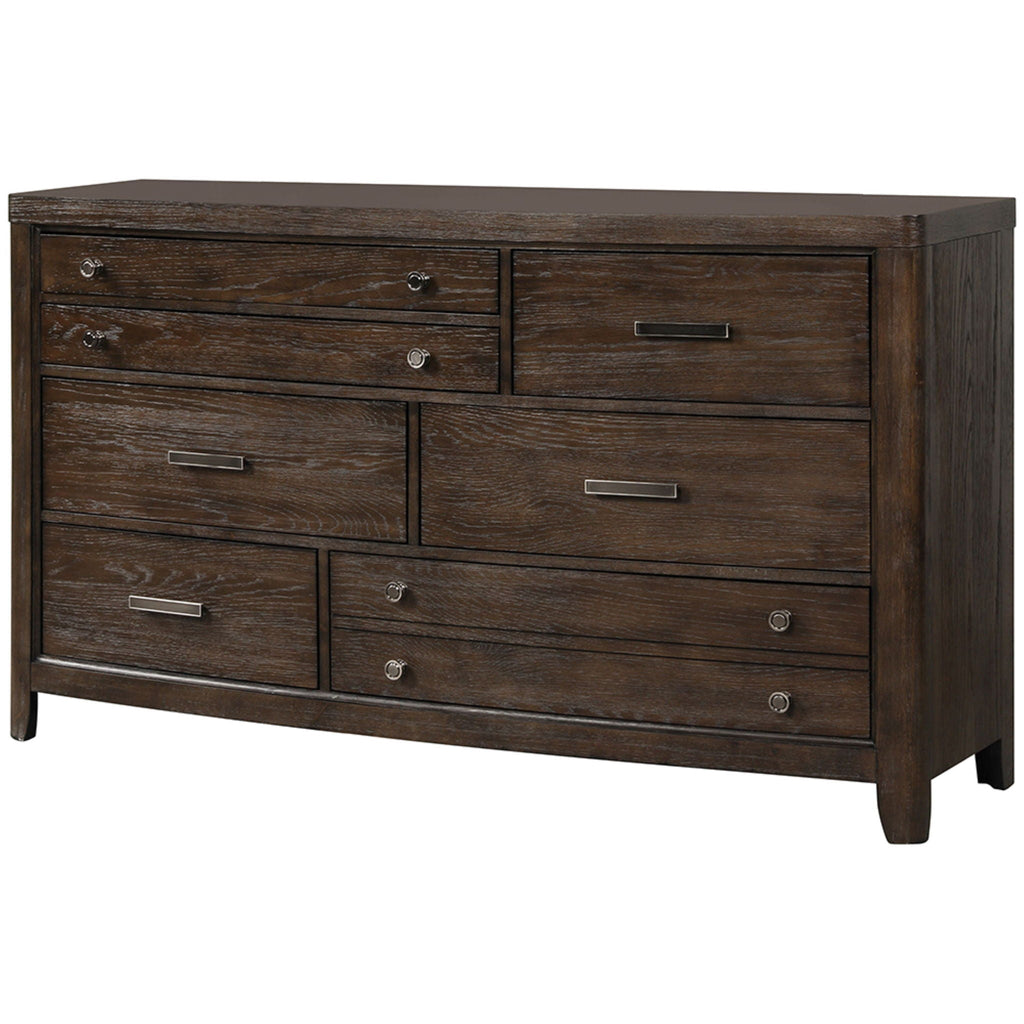 Cedar Lined Dresser with Seven Drawers - Antique Brown