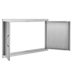 Stainless Steel BBQ Access Door with Ergonomic Handles - Silver