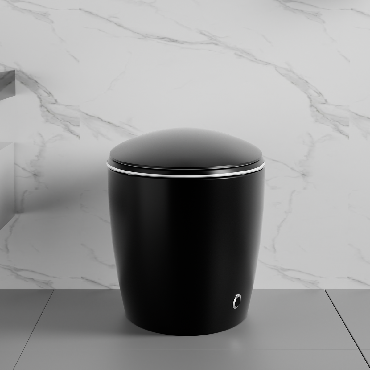 Smart Toilet with Bidet Built In, Auto Open/Close & Foot Sensor - White Porcelain