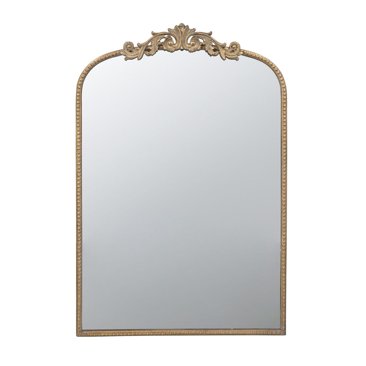 Baroque Inspired Arch Wall Mirror with Ornate Design - Gold or Black
