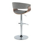 Mid Century Modern Adjustable Height Barstool Set with Swivel – Gray or Beige