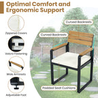 6-Piece Outdoor Dining Set with Acacia Wood - Beige or Gray