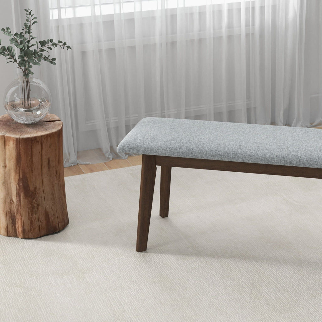 Carlos Upholstered Bench with High Density Foam Cushion - Gray