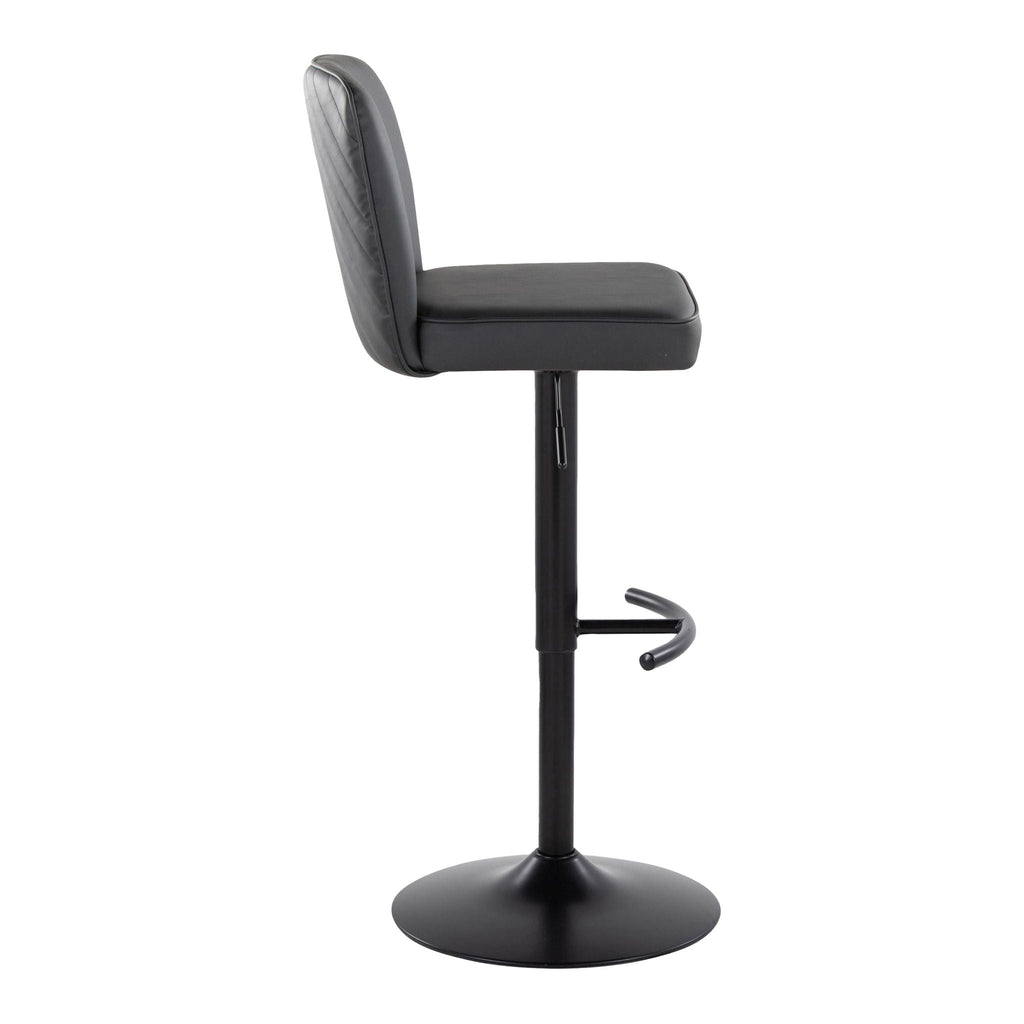 Contemporary Adjustable Barstool Set with Swivel and Rounded T Footrest - Black, White, Beige