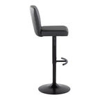 Contemporary Adjustable Barstool Set with Swivel and Rounded T Footrest - Black, White, Beige
