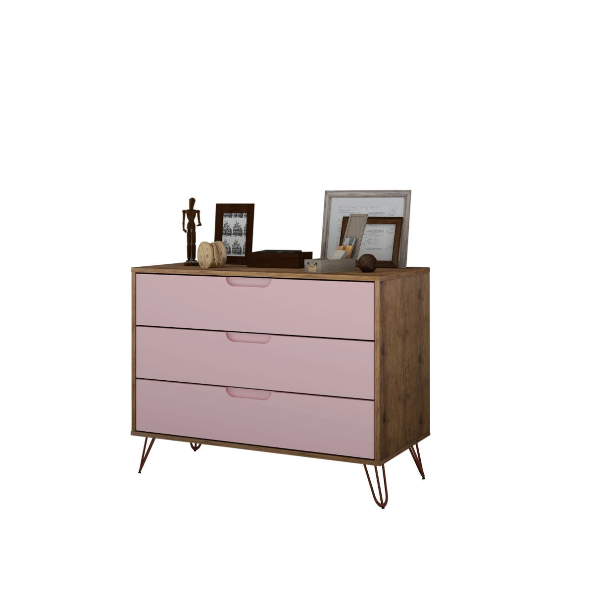 Rockefeller 3 Drawer Dresser with Splayed Legs - Multiple Colors