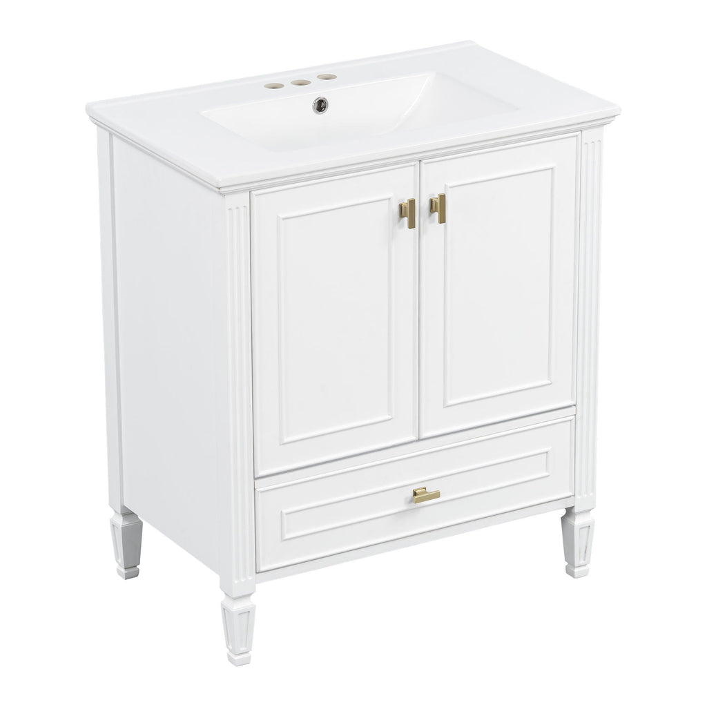 Freestanding Vanity with Drawer & Soft Close Doors - Green or White