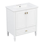 Freestanding Vanity with Drawer & Soft Close Doors - Green or White