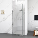 34"W x 72"H Frameless Circular Pivot Shower Door with Tempered Glass - Chrome