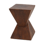 TESS Modern Side Table with Wood-Like Texture - Dark Brown or Light Gray